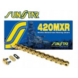 Řetěz SUNSTAR 420MXR zlatý netěsněný pro SUR-RON/Talaria